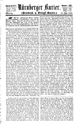 Nürnberger Kurier (Nürnberger Friedens- und Kriegs-Kurier) Montag 11. Juli 1859