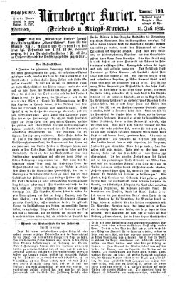 Nürnberger Kurier (Nürnberger Friedens- und Kriegs-Kurier) Mittwoch 13. Juli 1859