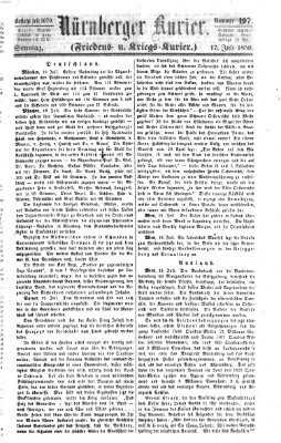 Nürnberger Kurier (Nürnberger Friedens- und Kriegs-Kurier) Sonntag 17. Juli 1859