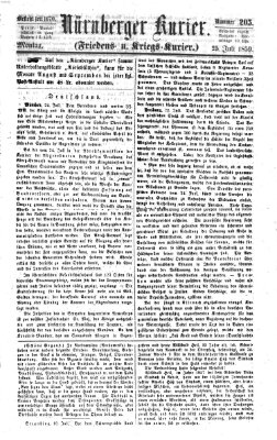 Nürnberger Kurier (Nürnberger Friedens- und Kriegs-Kurier) Montag 25. Juli 1859