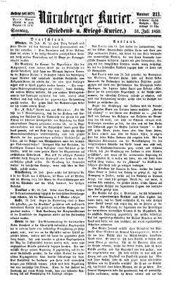 Nürnberger Kurier (Nürnberger Friedens- und Kriegs-Kurier) Sonntag 31. Juli 1859