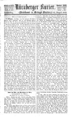 Nürnberger Kurier (Nürnberger Friedens- und Kriegs-Kurier) Donnerstag 11. August 1859