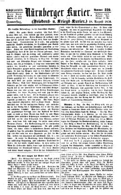 Nürnberger Kurier (Nürnberger Friedens- und Kriegs-Kurier) Donnerstag 18. August 1859