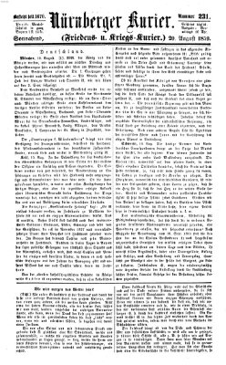 Nürnberger Kurier (Nürnberger Friedens- und Kriegs-Kurier) Samstag 20. August 1859