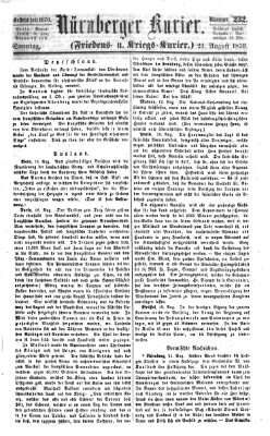 Nürnberger Kurier (Nürnberger Friedens- und Kriegs-Kurier) Sonntag 21. August 1859