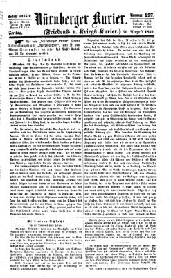 Nürnberger Kurier (Nürnberger Friedens- und Kriegs-Kurier) Freitag 26. August 1859