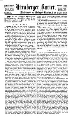 Nürnberger Kurier (Nürnberger Friedens- und Kriegs-Kurier) Dienstag 30. August 1859