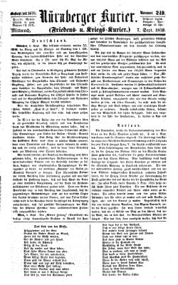 Nürnberger Kurier (Nürnberger Friedens- und Kriegs-Kurier) Mittwoch 7. September 1859