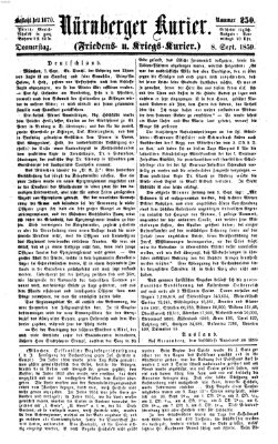 Nürnberger Kurier (Nürnberger Friedens- und Kriegs-Kurier) Donnerstag 8. September 1859