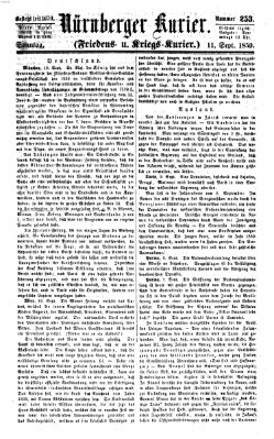 Nürnberger Kurier (Nürnberger Friedens- und Kriegs-Kurier) Sonntag 11. September 1859