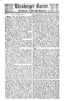 Nürnberger Kurier (Nürnberger Friedens- und Kriegs-Kurier) Donnerstag 15. September 1859