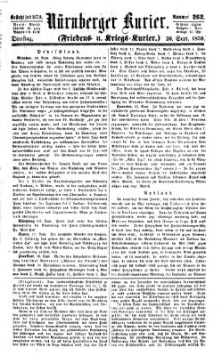 Nürnberger Kurier (Nürnberger Friedens- und Kriegs-Kurier) Dienstag 20. September 1859