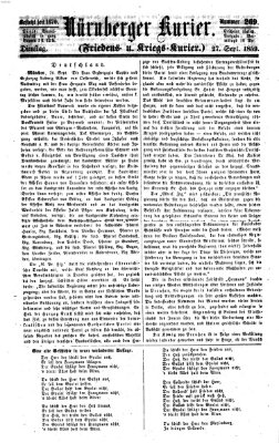 Nürnberger Kurier (Nürnberger Friedens- und Kriegs-Kurier) Dienstag 27. September 1859