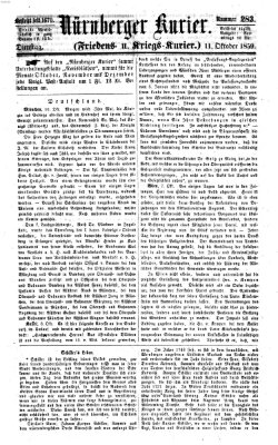 Nürnberger Kurier (Nürnberger Friedens- und Kriegs-Kurier) Dienstag 11. Oktober 1859