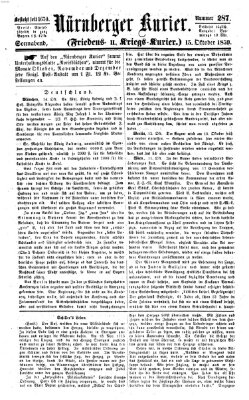 Nürnberger Kurier (Nürnberger Friedens- und Kriegs-Kurier) Samstag 15. Oktober 1859