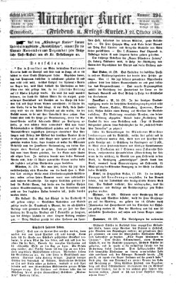 Nürnberger Kurier (Nürnberger Friedens- und Kriegs-Kurier) Samstag 22. Oktober 1859