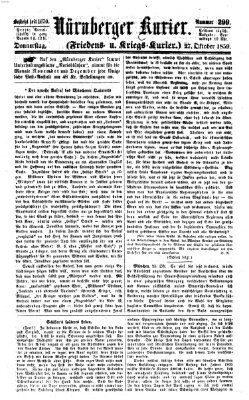 Nürnberger Kurier (Nürnberger Friedens- und Kriegs-Kurier) Donnerstag 27. Oktober 1859