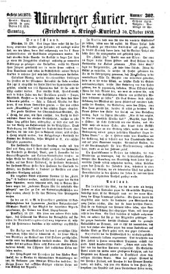 Nürnberger Kurier (Nürnberger Friedens- und Kriegs-Kurier) Sonntag 30. Oktober 1859