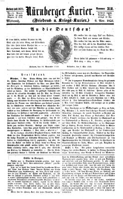 Nürnberger Kurier (Nürnberger Friedens- und Kriegs-Kurier) Mittwoch 9. November 1859