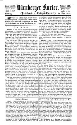 Nürnberger Kurier (Nürnberger Friedens- und Kriegs-Kurier) Montag 14. November 1859