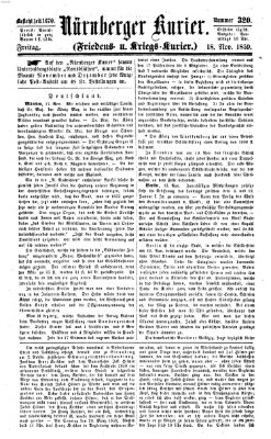 Nürnberger Kurier (Nürnberger Friedens- und Kriegs-Kurier) Freitag 18. November 1859