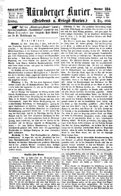 Nürnberger Kurier (Nürnberger Friedens- und Kriegs-Kurier) Freitag 2. Dezember 1859