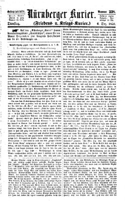 Nürnberger Kurier (Nürnberger Friedens- und Kriegs-Kurier) Dienstag 6. Dezember 1859