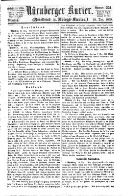 Nürnberger Kurier (Nürnberger Friedens- und Kriegs-Kurier) Montag 19. Dezember 1859