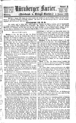 Nürnberger Kurier (Nürnberger Friedens- und Kriegs-Kurier) Montag 2. Januar 1860