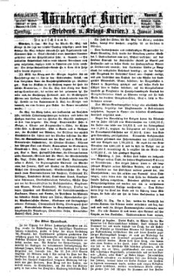 Nürnberger Kurier (Nürnberger Friedens- und Kriegs-Kurier) Dienstag 3. Januar 1860