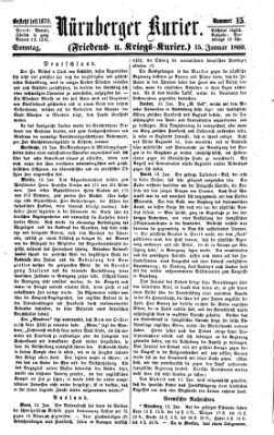 Nürnberger Kurier (Nürnberger Friedens- und Kriegs-Kurier) Sonntag 15. Januar 1860