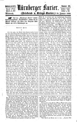 Nürnberger Kurier (Nürnberger Friedens- und Kriegs-Kurier) Mittwoch 18. Januar 1860