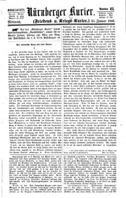 Nürnberger Kurier (Nürnberger Friedens- und Kriegs-Kurier) Mittwoch 25. Januar 1860