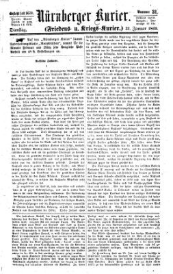 Nürnberger Kurier (Nürnberger Friedens- und Kriegs-Kurier) Dienstag 31. Januar 1860