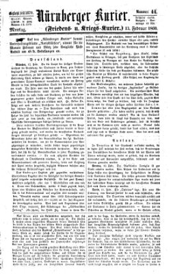 Nürnberger Kurier (Nürnberger Friedens- und Kriegs-Kurier) Montag 13. Februar 1860