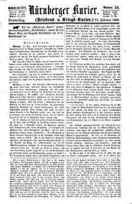 Nürnberger Kurier (Nürnberger Friedens- und Kriegs-Kurier) Donnerstag 23. Februar 1860