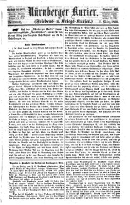 Nürnberger Kurier (Nürnberger Friedens- und Kriegs-Kurier) Mittwoch 7. März 1860