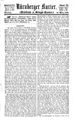 Nürnberger Kurier (Nürnberger Friedens- und Kriegs-Kurier) Montag 19. März 1860