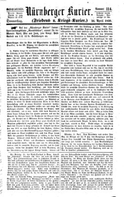 Nürnberger Kurier (Nürnberger Friedens- und Kriegs-Kurier) Donnerstag 26. April 1860