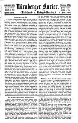 Nürnberger Kurier (Nürnberger Friedens- und Kriegs-Kurier) Samstag 9. Juni 1860