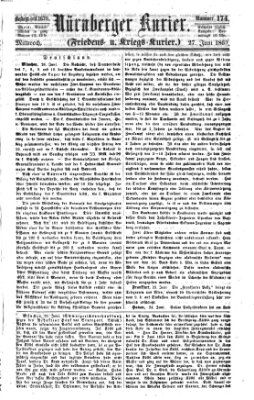 Nürnberger Kurier (Nürnberger Friedens- und Kriegs-Kurier) Mittwoch 27. Juni 1860