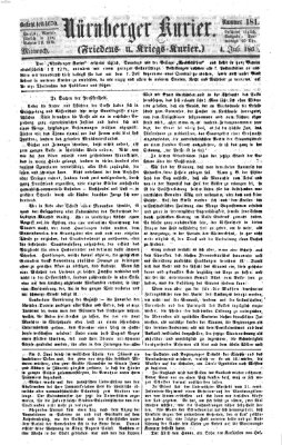 Nürnberger Kurier (Nürnberger Friedens- und Kriegs-Kurier) Mittwoch 4. Juli 1860