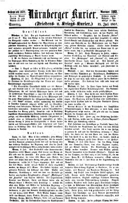 Nürnberger Kurier (Nürnberger Friedens- und Kriegs-Kurier) Sonntag 15. Juli 1860