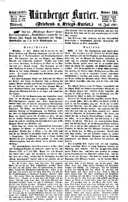 Nürnberger Kurier (Nürnberger Friedens- und Kriegs-Kurier) Mittwoch 18. Juli 1860