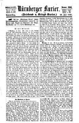 Nürnberger Kurier (Nürnberger Friedens- und Kriegs-Kurier) Donnerstag 26. Juli 1860