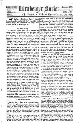 Nürnberger Kurier (Nürnberger Friedens- und Kriegs-Kurier) Freitag 27. Juli 1860