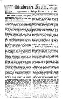 Nürnberger Kurier (Nürnberger Friedens- und Kriegs-Kurier) Samstag 28. Juli 1860