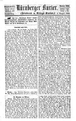 Nürnberger Kurier (Nürnberger Friedens- und Kriegs-Kurier) Donnerstag 2. August 1860