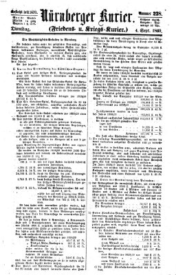 Nürnberger Kurier (Nürnberger Friedens- und Kriegs-Kurier) Dienstag 4. September 1860