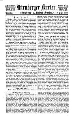 Nürnberger Kurier (Nürnberger Friedens- und Kriegs-Kurier) Sonntag 9. September 1860